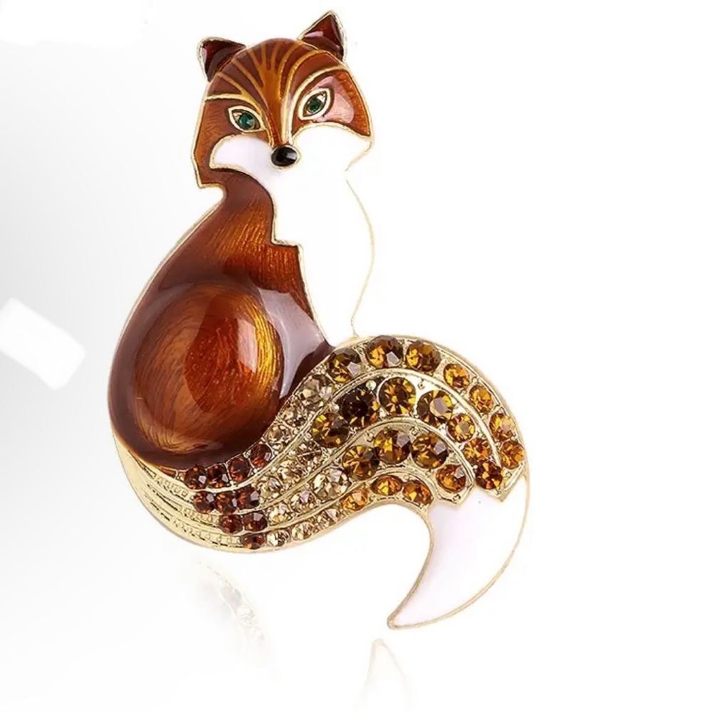 BROWN FOX BROOCH